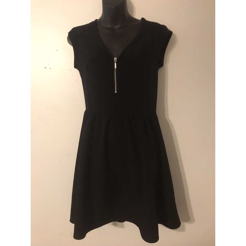 H&M dress front zip size 6 black